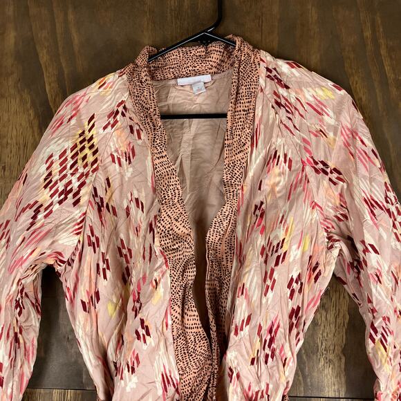 Express Womens Jacket Multicolor Quilted Open Front Belted Cotton Blend Small - Picture 2 of 12